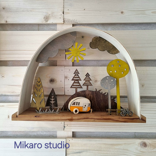 تابلو دکوری چوبی طبیعت فانتزی