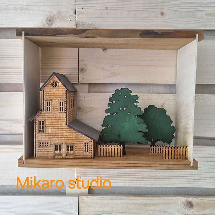 تابلو دکوری چوبی ویلای کارولینا