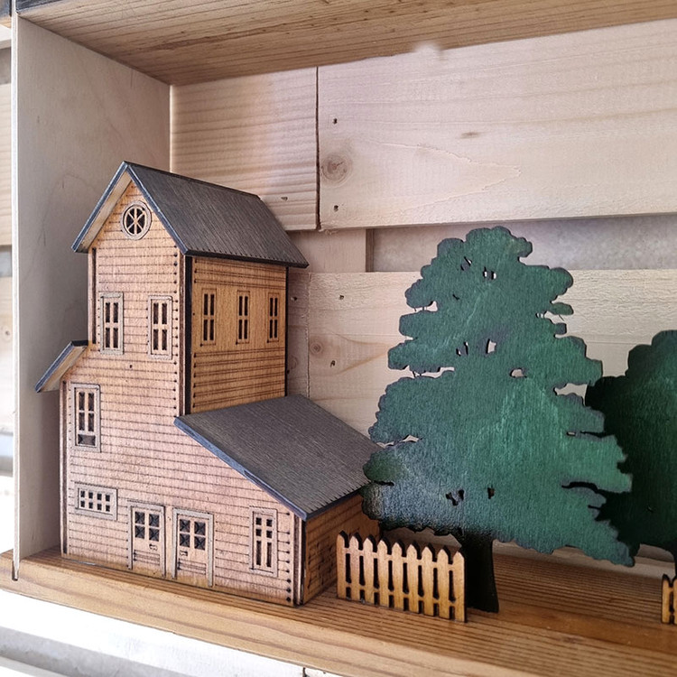 تابلو دکوری چوبی ویلای کارولینا