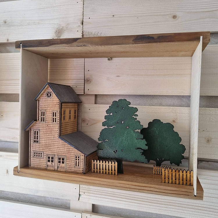 تابلو دکوری چوبی ویلای کارولینا