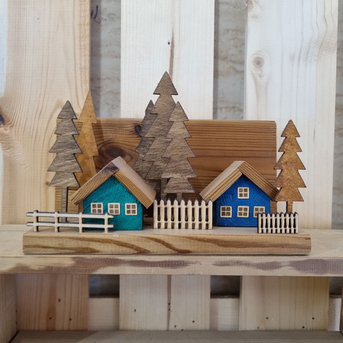 دکوری چوبی فانتزی رومیزی کلبه جنگلی