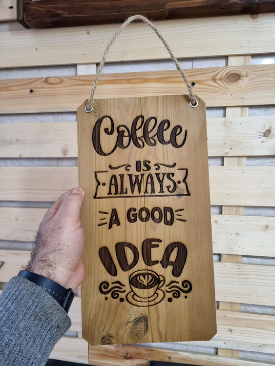 تابلو دکوری چوبی کافی شاپ