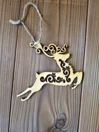 اویز گوزن چوبی کریسمسی