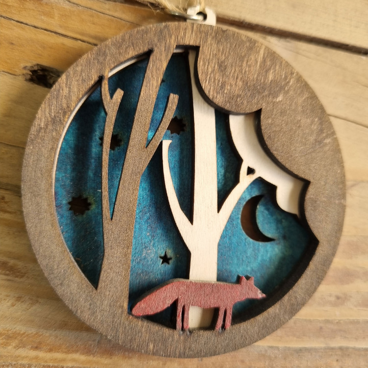 اویز اورنامنت چوبی شب روباه