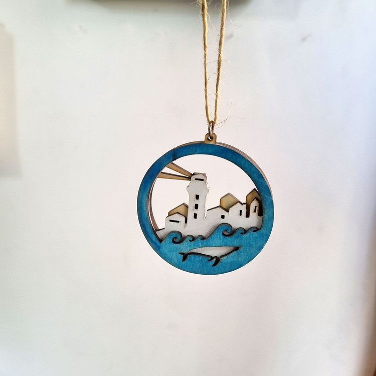 اویز دکوری چوبی اورنامنت دریا و ساحل