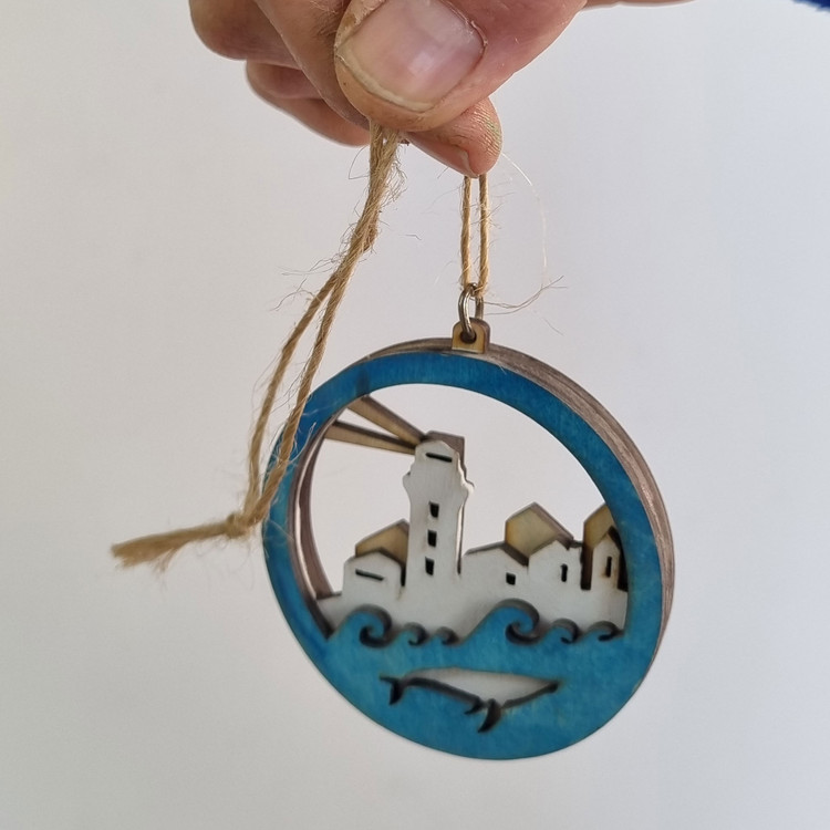 اویز دکوری چوبی اورنامنت دریا و ساحل