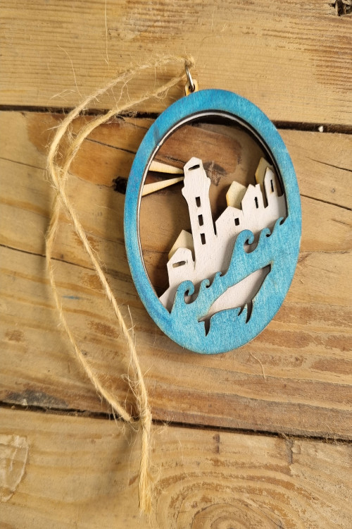 اویز دکوری چوبی اورنامنت دریا و ساحل