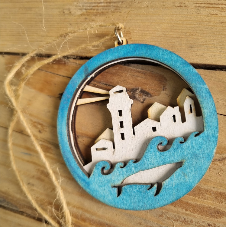 اویز دکوری چوبی اورنامنت دریا و ساحل