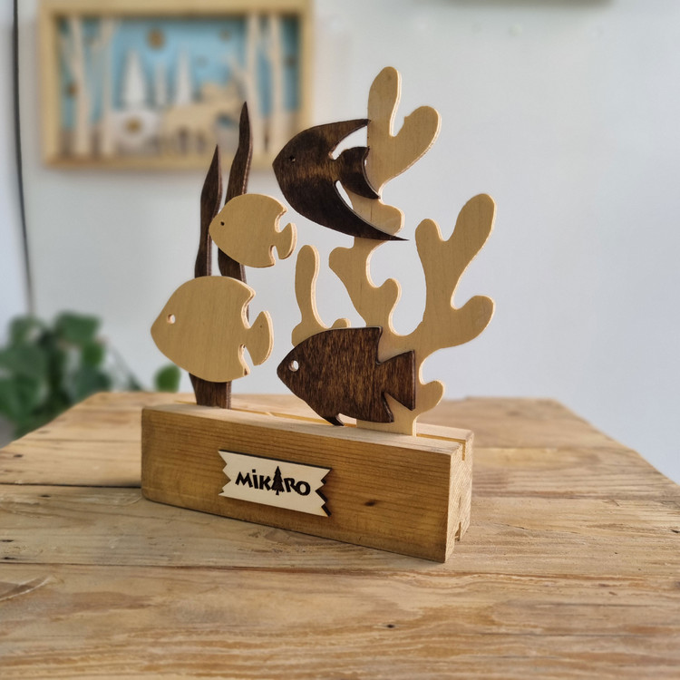 دکوری چوبی رومیزی ماهی