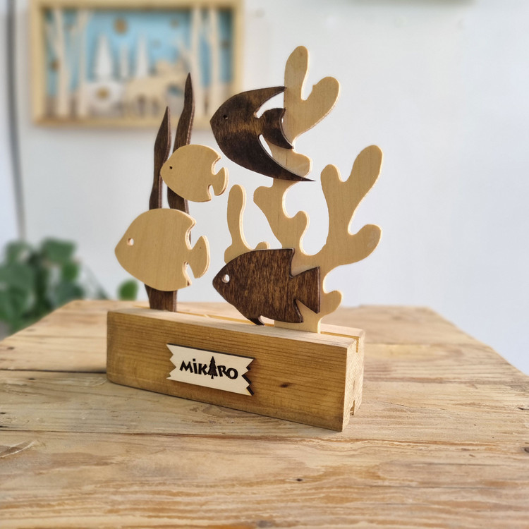 دکوری چوبی رومیزی ماهی