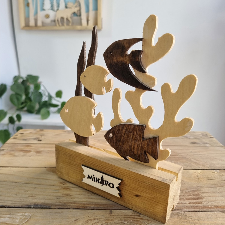 دکوری چوبی رومیزی ماهی