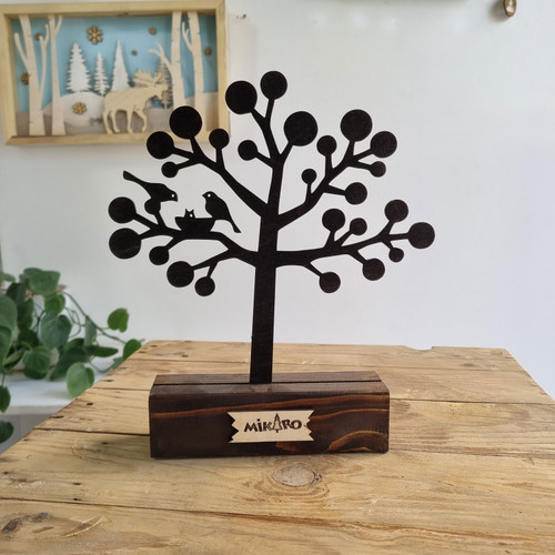 دکوری جوبی رومیزی طرح درخت و پرنده