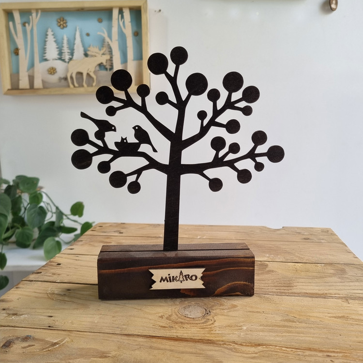 دکوری جوبی رومیزی طرح درخت و پرنده