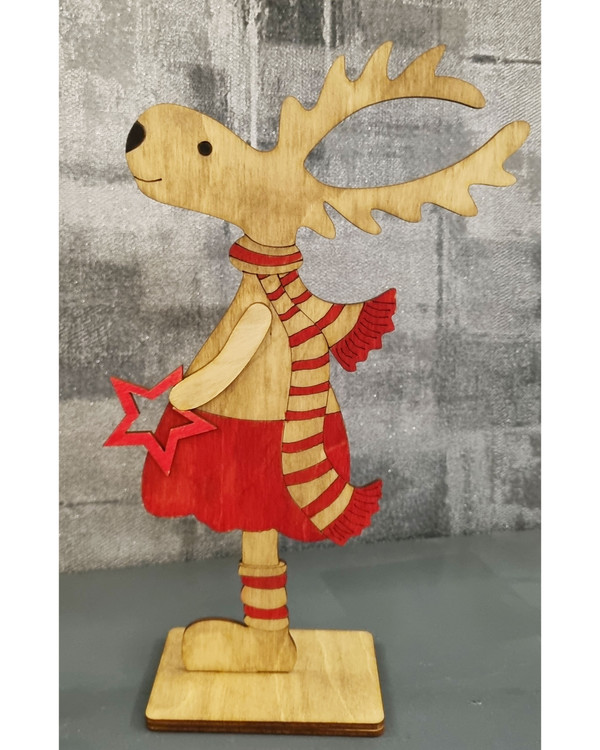 دکوری چوبی گوزن کریسمسی