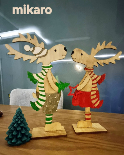 دکوری چوبی گوزن کریسمسی