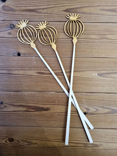 دکوری چوبی گل خشخاش