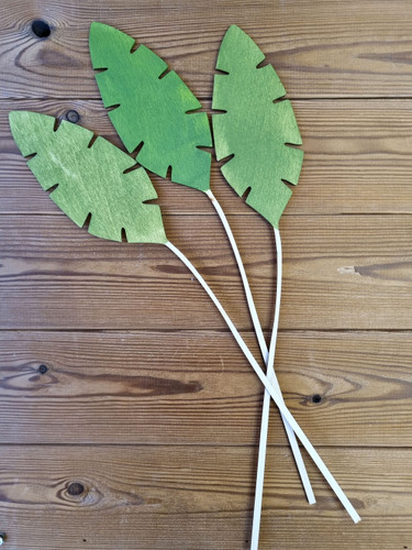 دکوری چوبی استوایی برگ موز تک شاخه ارتفاع 35 سانتیمتر