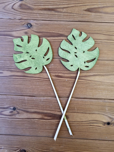 دکوری چوبی شاخه برگ مانسترا برگ انجیری ارتفاع 25 سانتیمتر